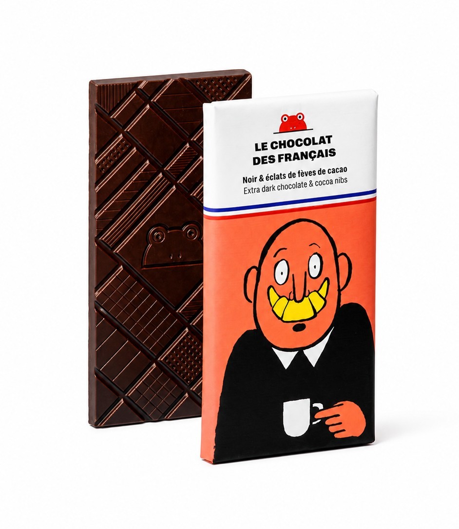 Le Chocolat des Français Dark Chocolate 71 % with Cacao Nibs 70 g