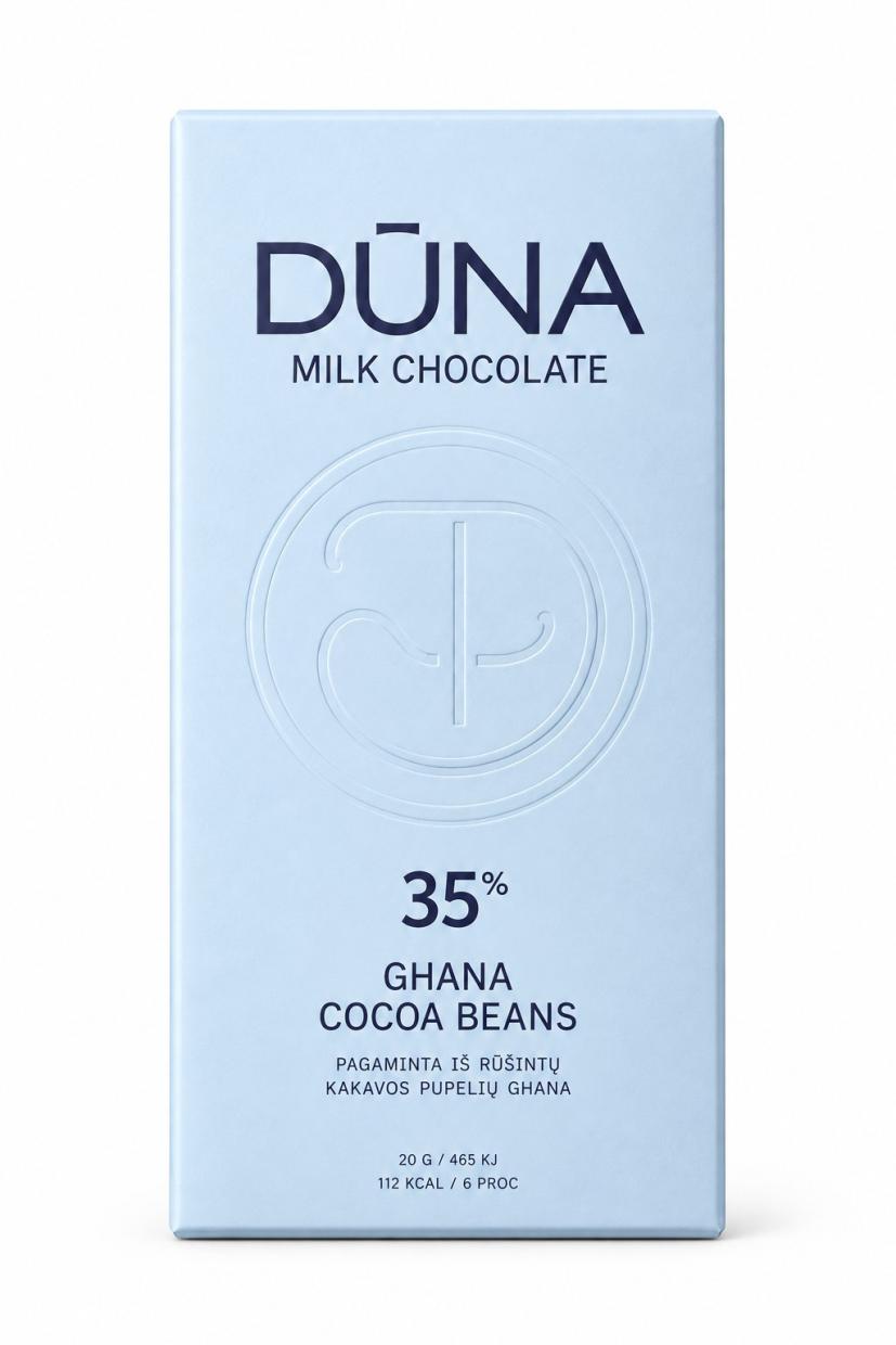 DŪNA pieniškas šokoladas 35 % 80 g