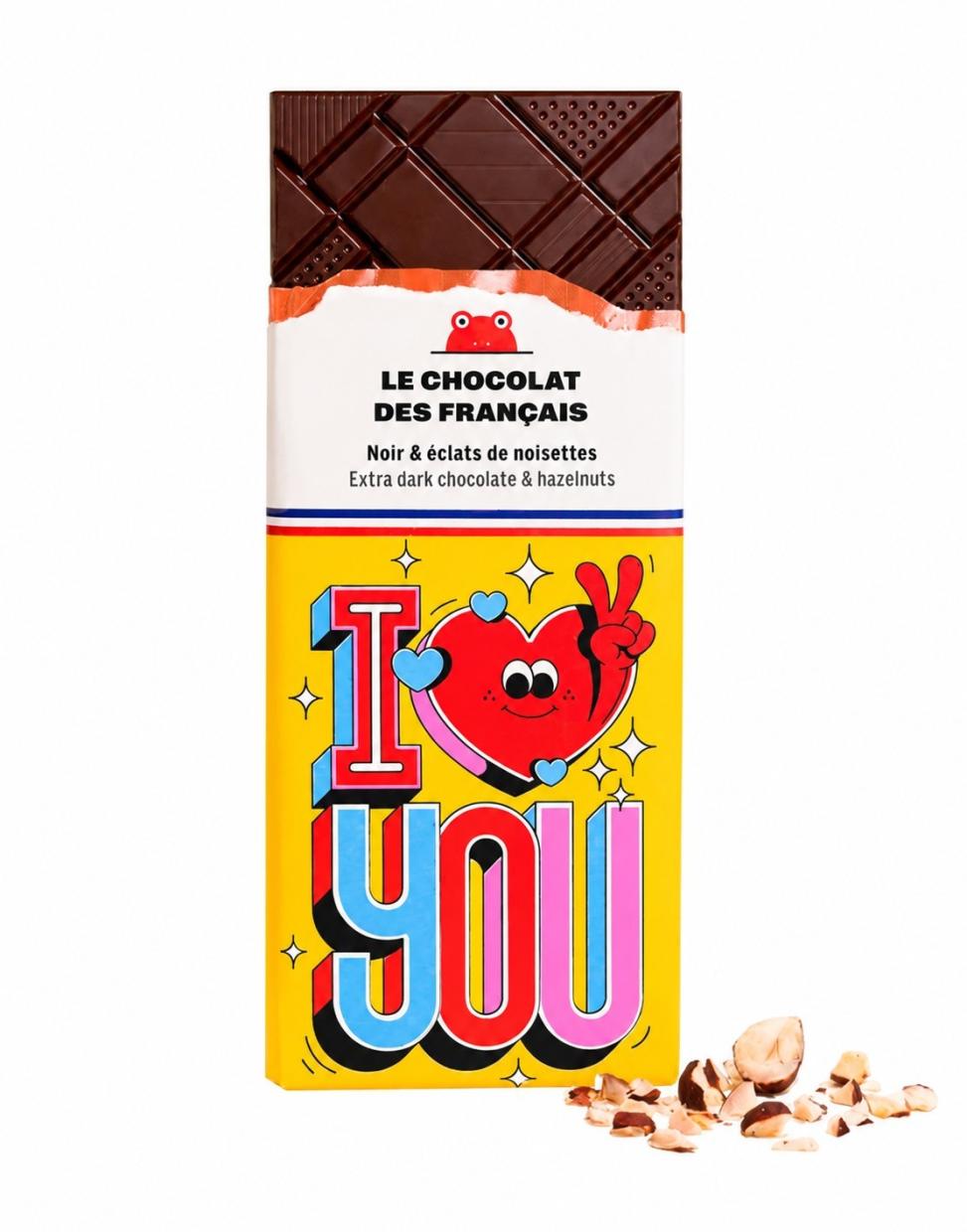 Le Chocolat des Français juodasis šokoladas 71 % su lazdynų riešutais 70 g