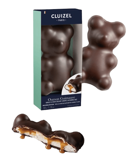 Michel Cluizel zefyrinis meškiukas su karamelės įdaru 50g