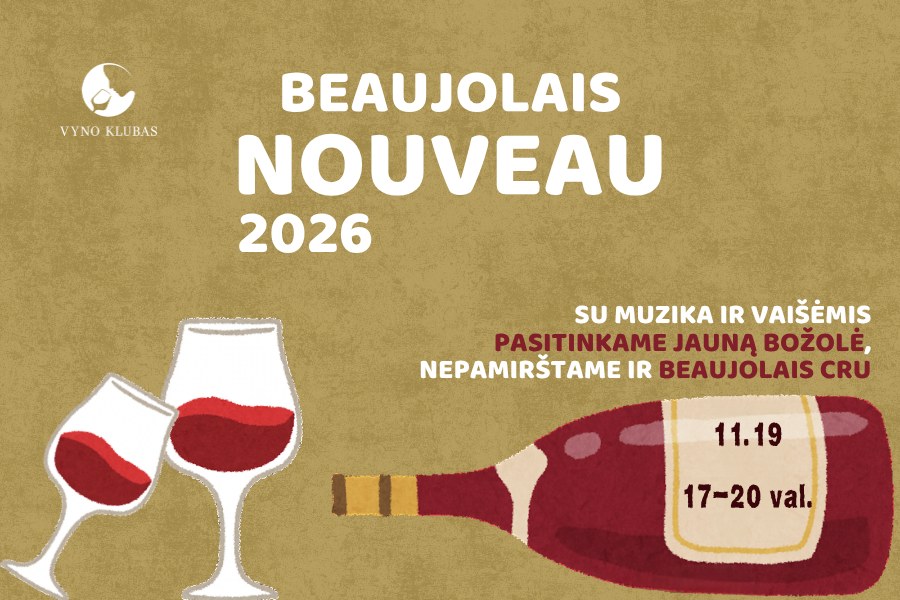 Beaujolais Nouveau 2026 – Božolė šventė „Vyno klube“ lapkričio 19 d.