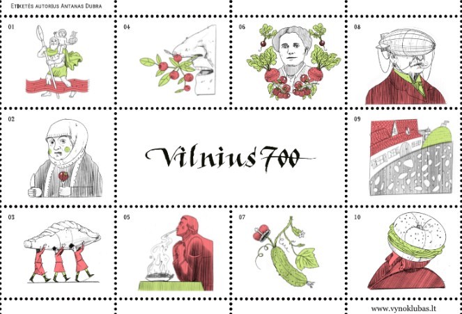 Vilnius 700 vyno etiketės dizainas