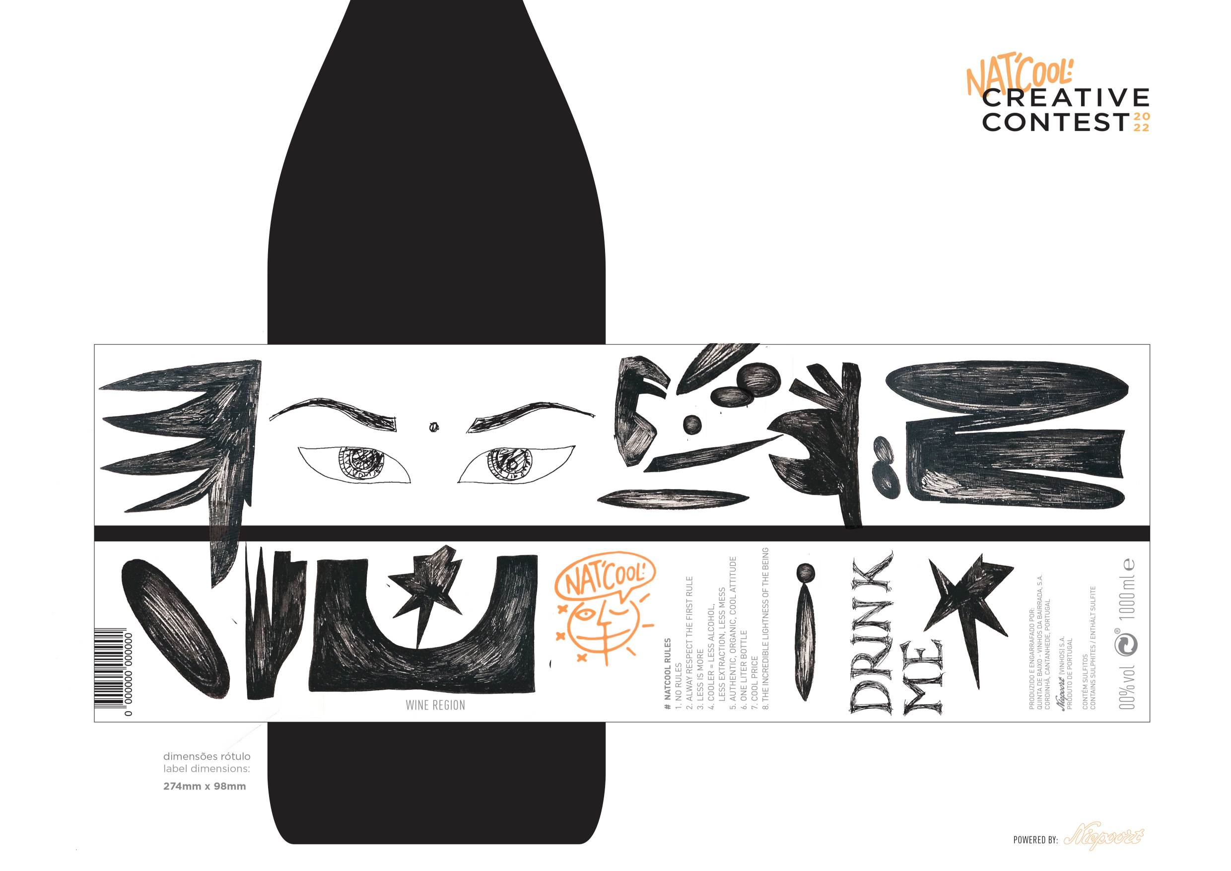 Herman Drowning Nat Cool vyno etiketė