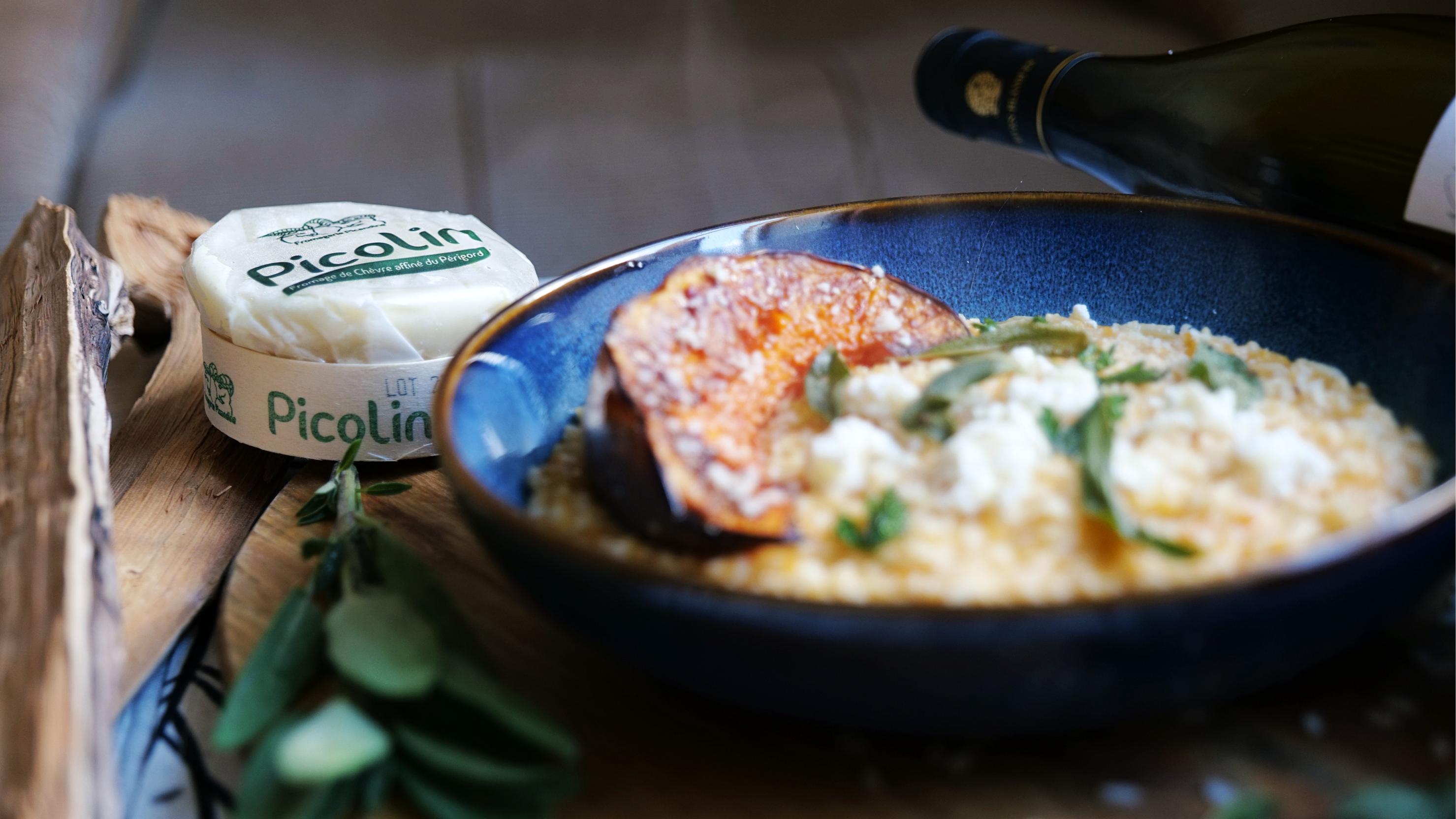 Moliūgų rizotas su ožkų pieno sūriu