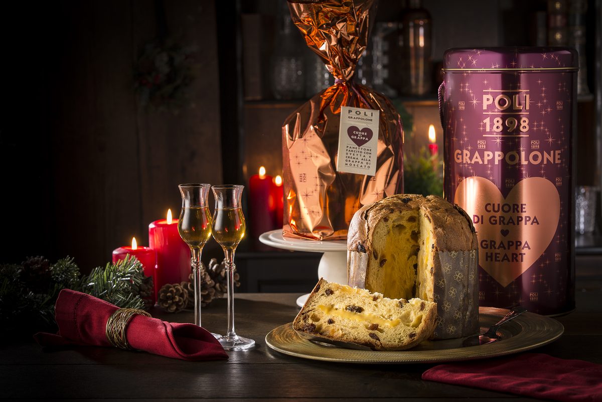 Poli Grappolone panettone su grapos kremu ir metaline dėže