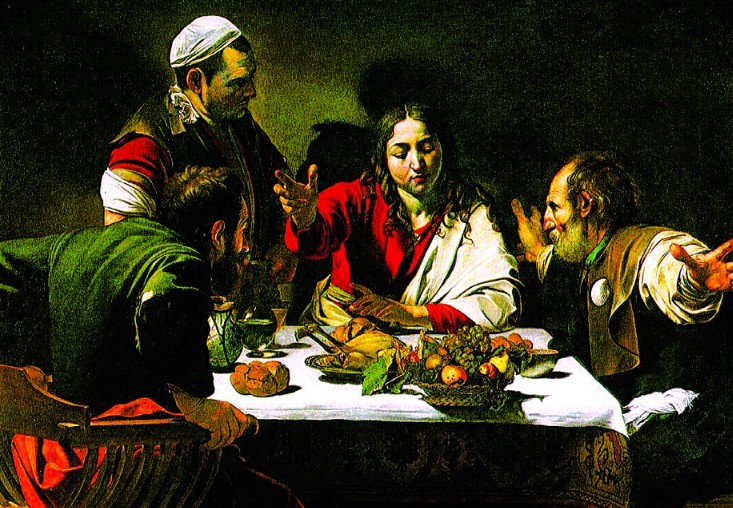 Caravaggio paveikslas Vakarienė Emause