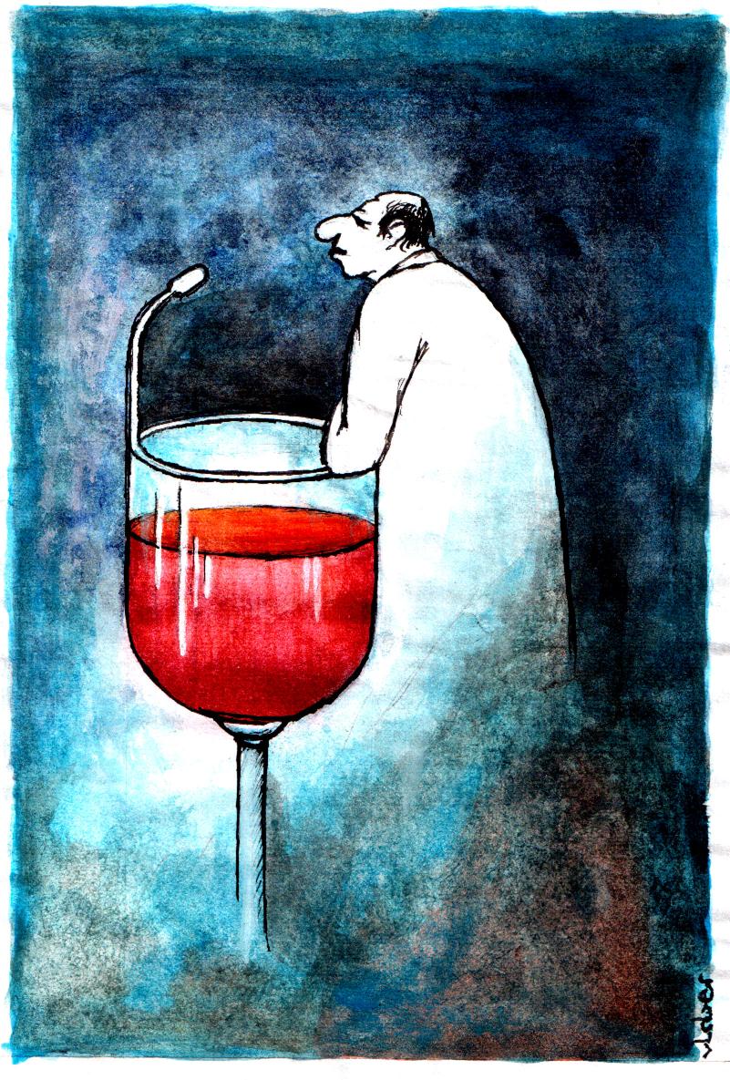 Vladimiras Beresniovas Vyno klubo karikatūrų konkursui Covid19 tema