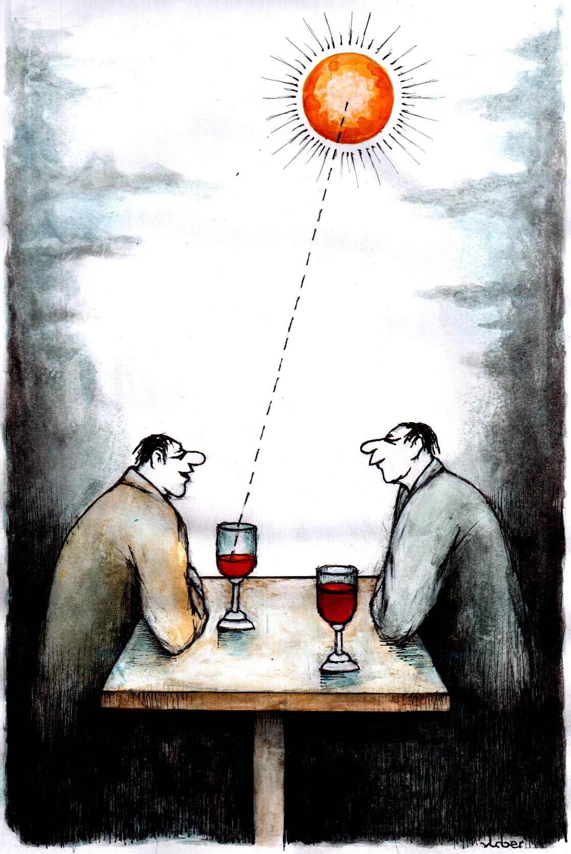 Vladimiras Beresniovas Vyno klubo karikatūrų konkursui Covid19 tema