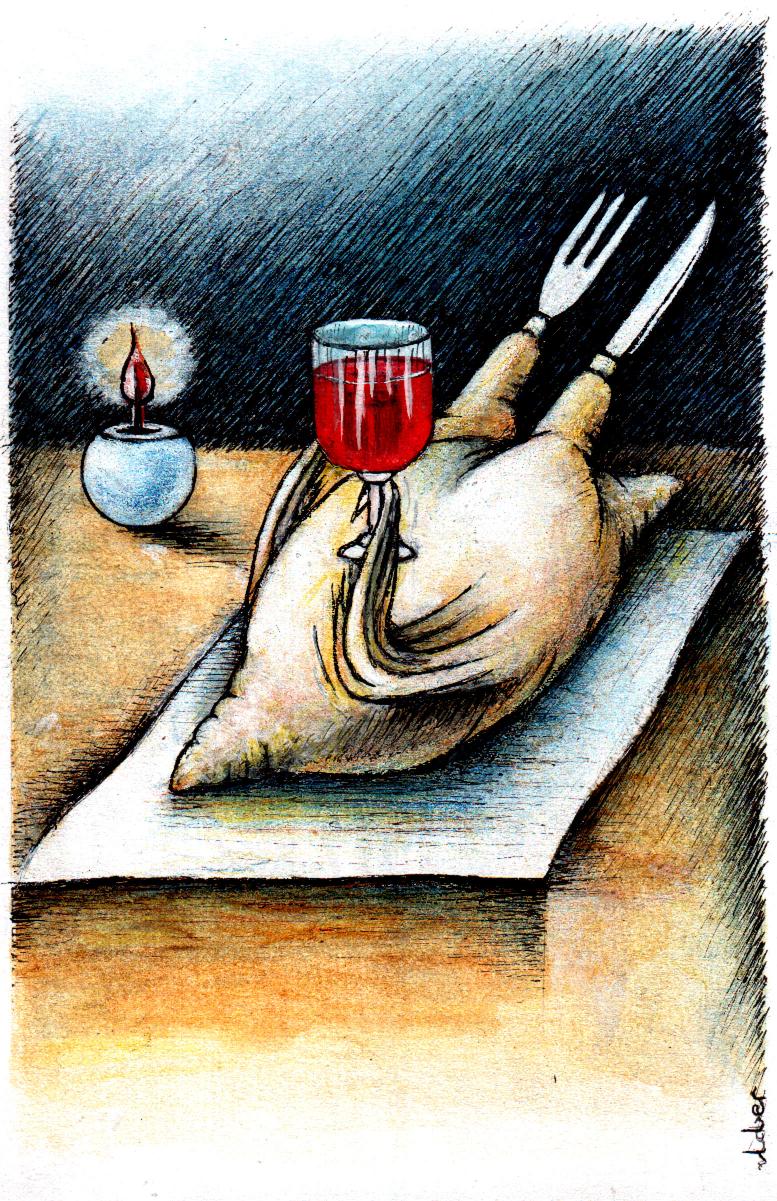 Vladimiras Beresniovas Vyno klubo karikatūrų konkursui Covid19 tema