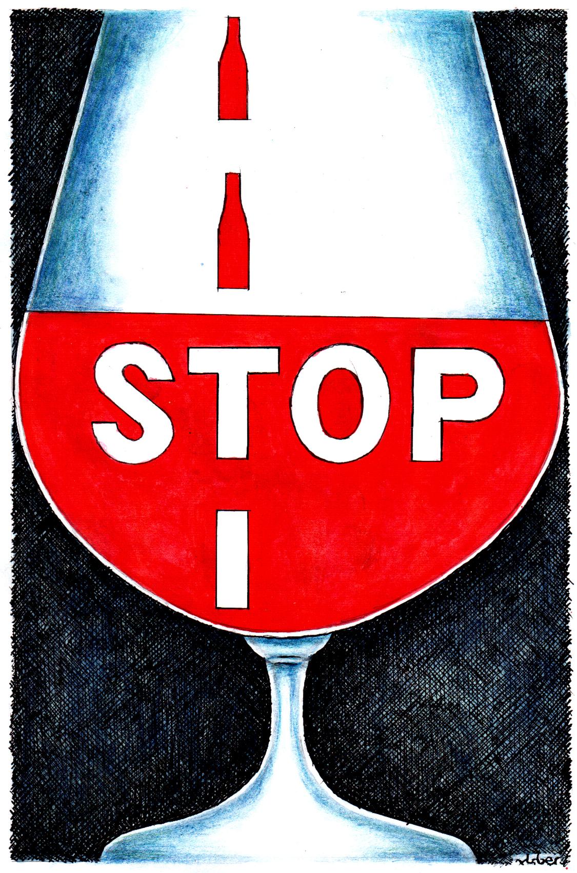 Vladimiras Beresniovas Vyno klubo karikatūrų konkursui Covid19 tema